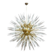 Lampe Sputnik de style milieu du siècle, lustre en verre de Murano et en laiton italien.