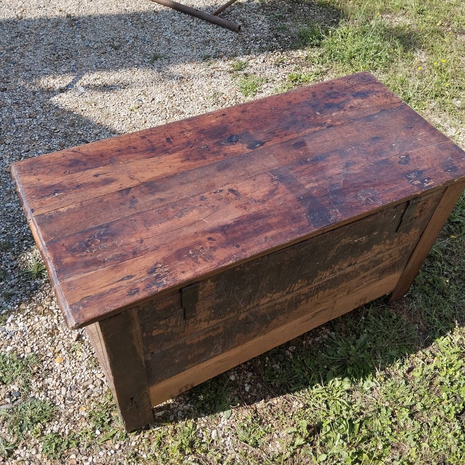 18th century carved oak wooden chest
