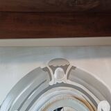 Mirror in whitewashed wood on painted canvas