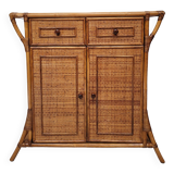 Buffet, commode en bambou et rotin, années 60