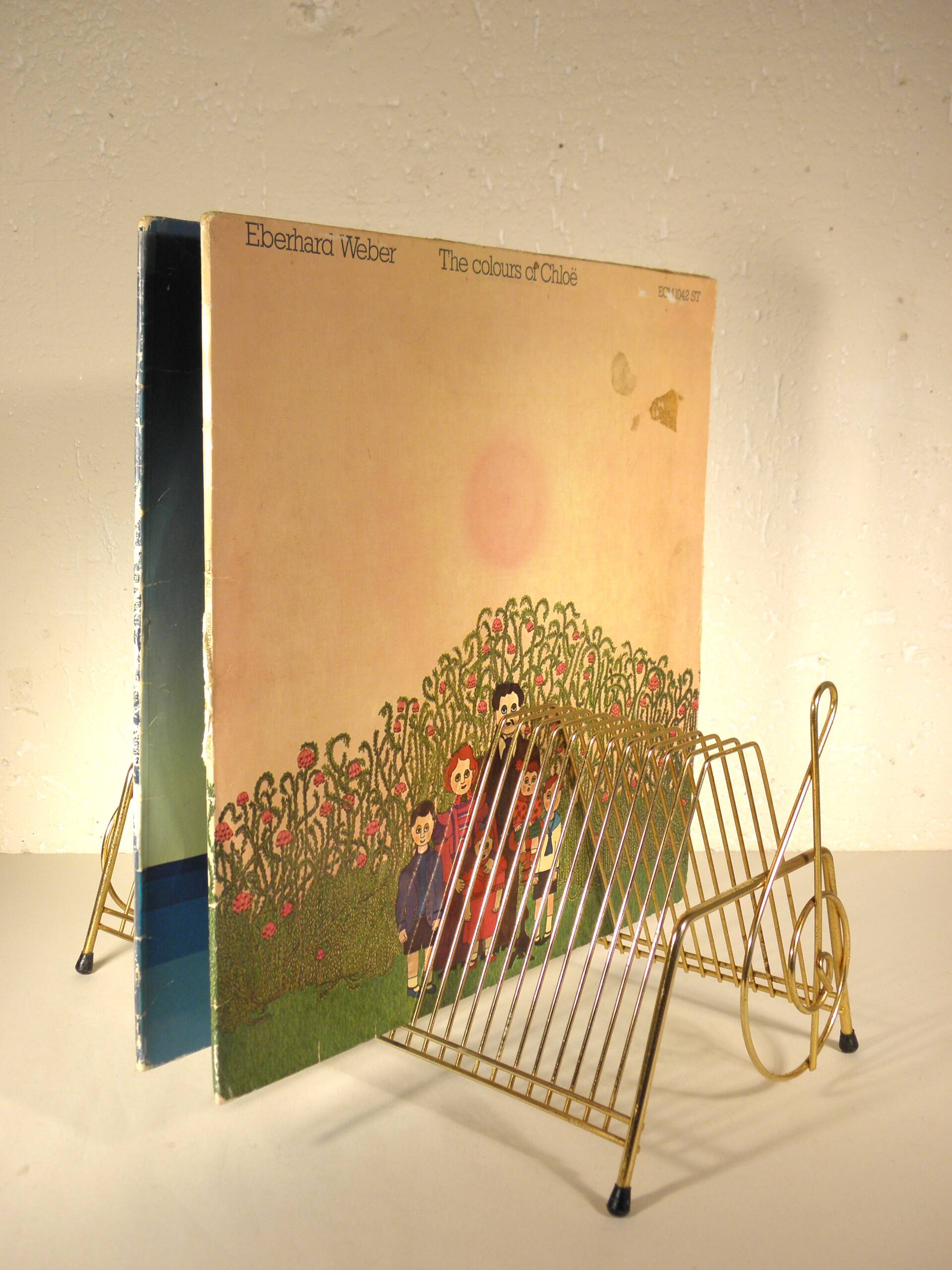 Gold metal vinyl holder from the 60s