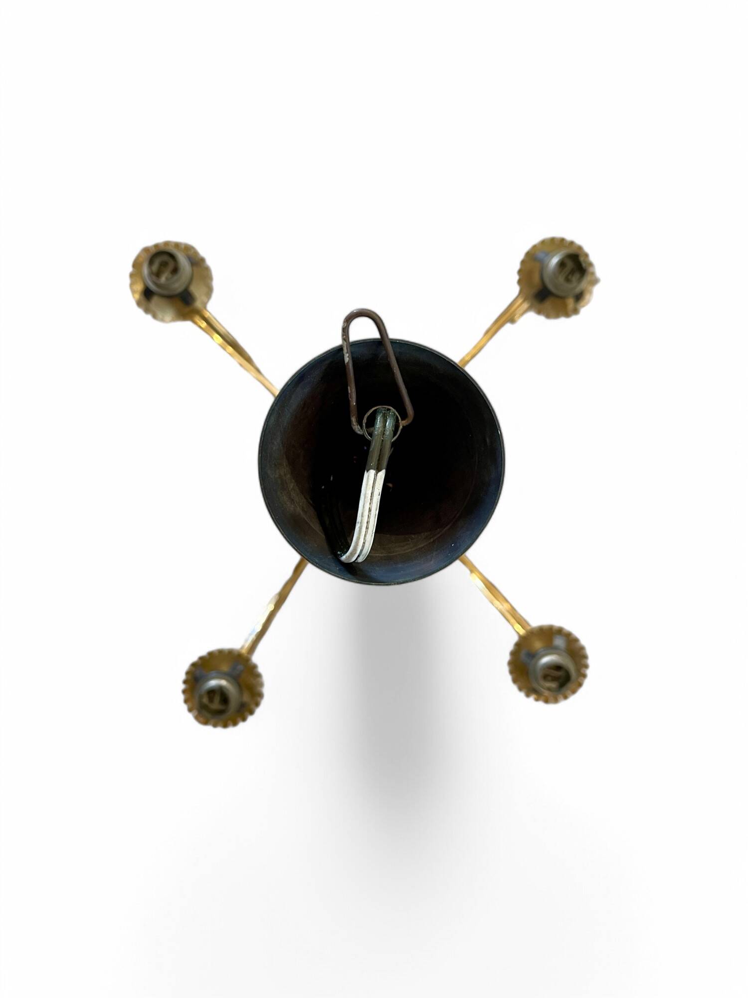 Vintage 4-light chandelier in chiseled glass