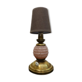 Lampe de chevet globe en verre de Clichy rose