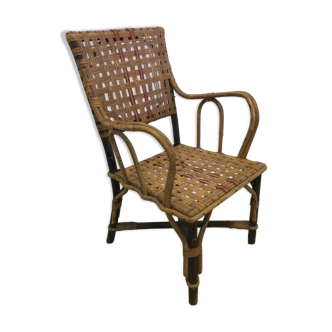 Old child wicker armchair