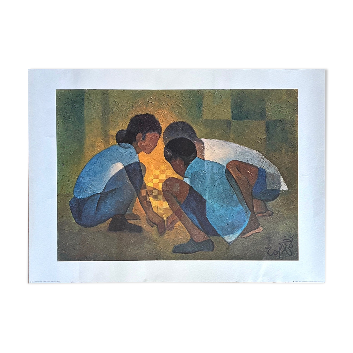 Poster "Les enfants au checkier" by Louis Toffoli