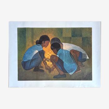 Affiche « Les enfants au damier » de Louis Toffoli