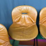 Gaston Rinaldi. Suite of 4 vintage design chairs "Sabrina".