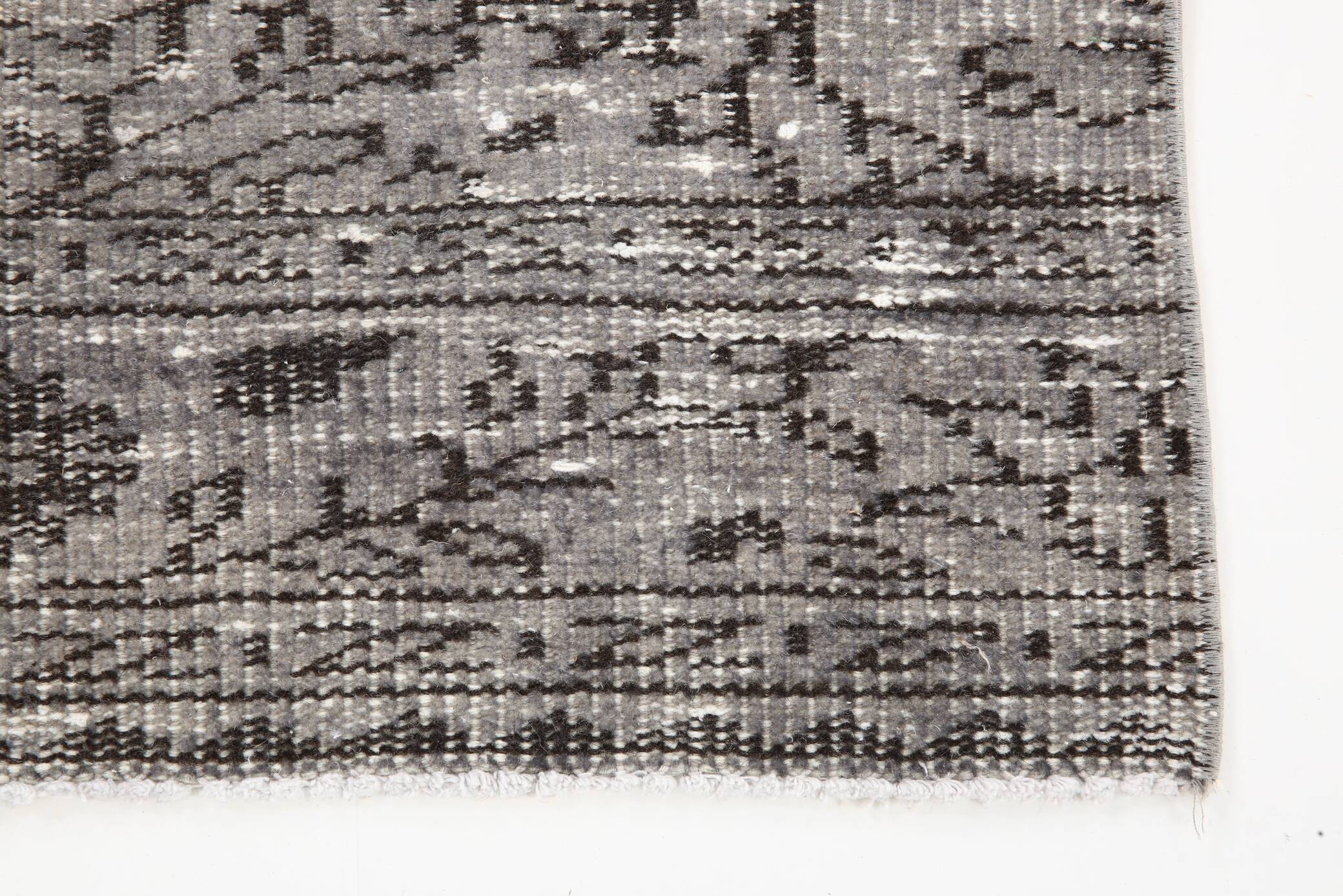 3x10 Gray & Black Vintage Runner Rug, 84x291Cm