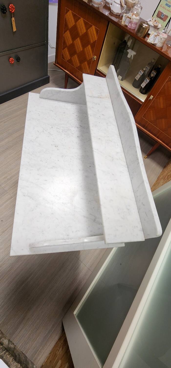 Old dressing table in wood and marble