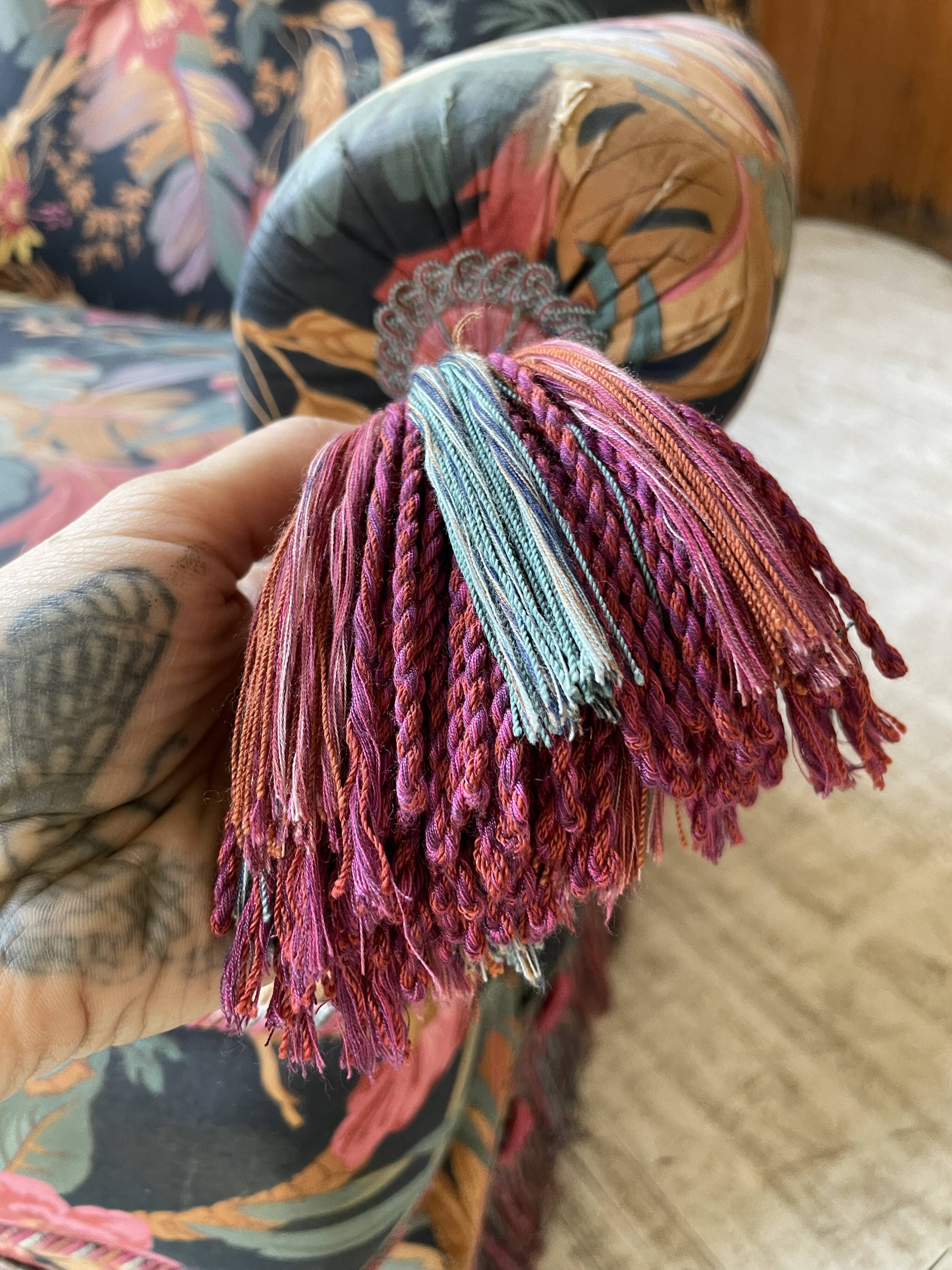 Jean Roche flowered armchair with armrests