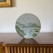 Pierre Devie, Mid-century modern green ceramic solifleur vase, France 1980