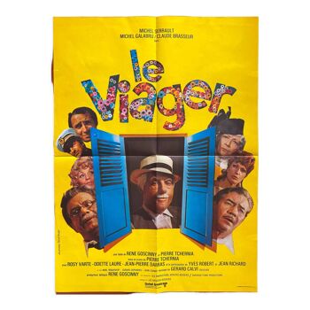 Affiche cinéma originale "Le Viager" Michel Serrault, Michel Galabru 60x80cm 1972
