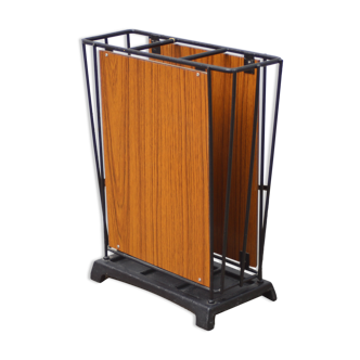 German Vintage Umbrella Door in Cast Iron and Iron & Teak 1960
