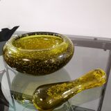 Vintage mortar and pestle from the glassworks of Biot 70s