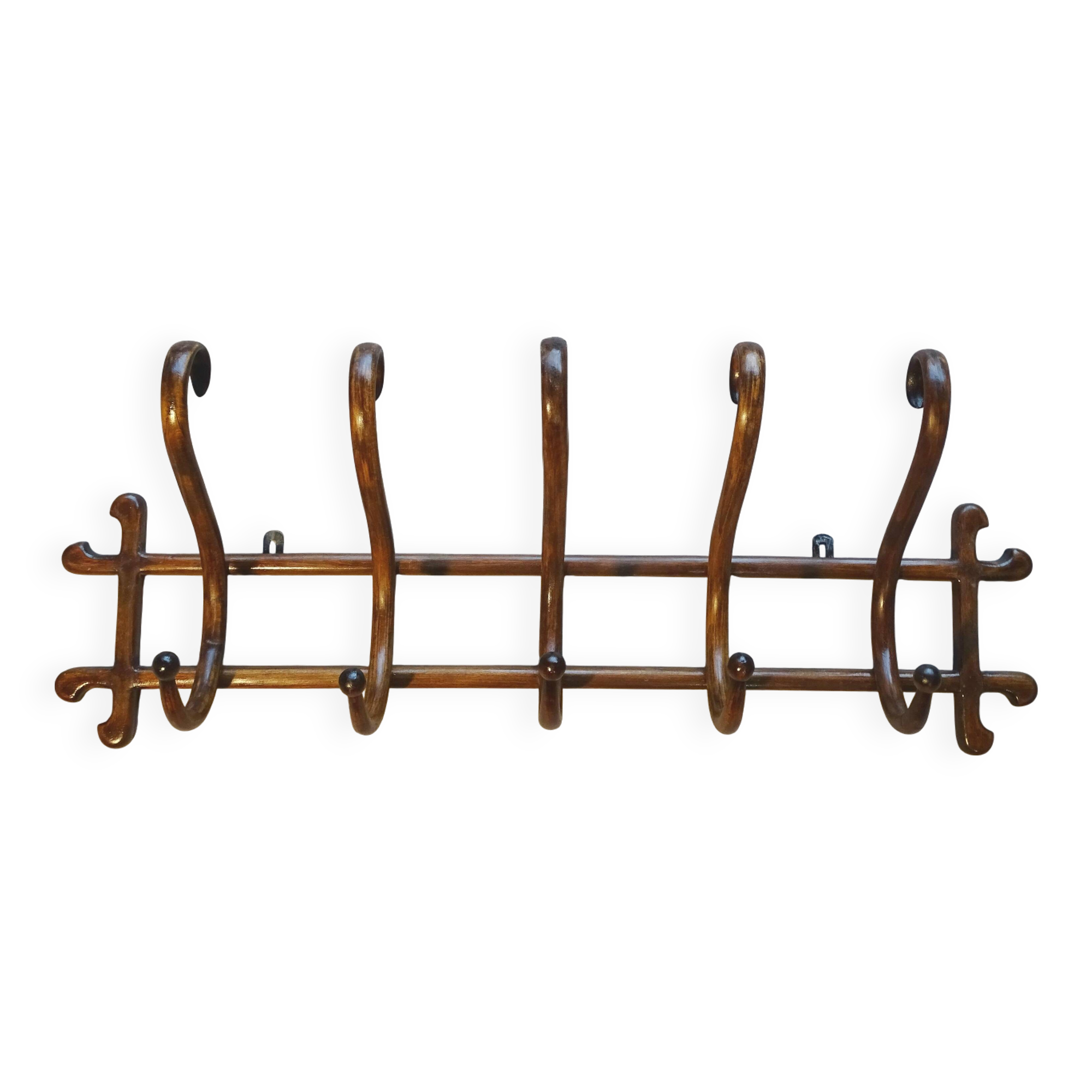 Porte-manteaux mural à 5 patéres 1890 Thonet bentwood