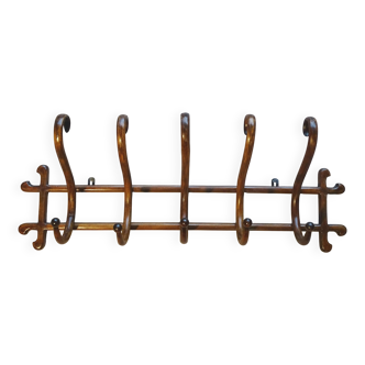 1890 Thonet bentwood 5 hook wall coat rack