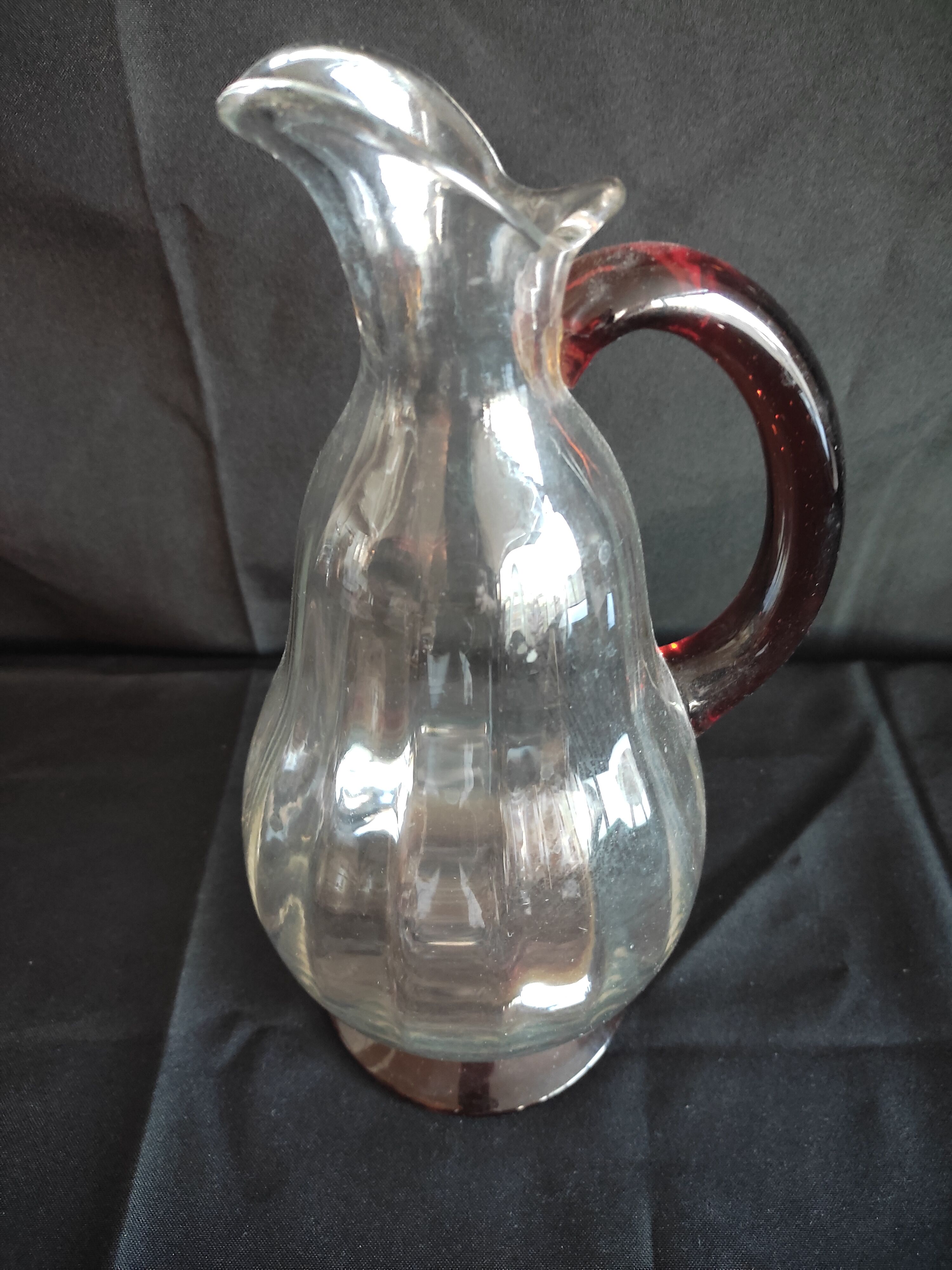 Pichet/carafe en verre bicolore