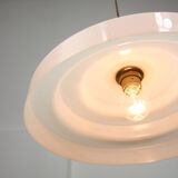 Mid-century cascade brass and plexiglass pendant lamp