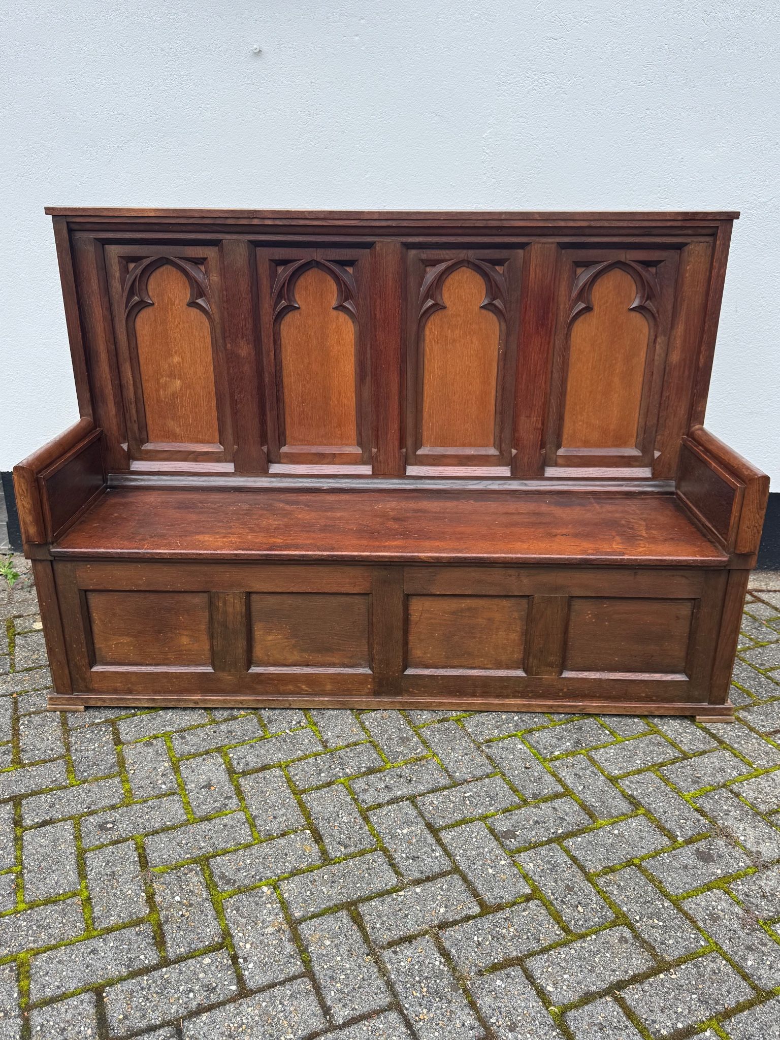 Gothic Revival Wooden Bench