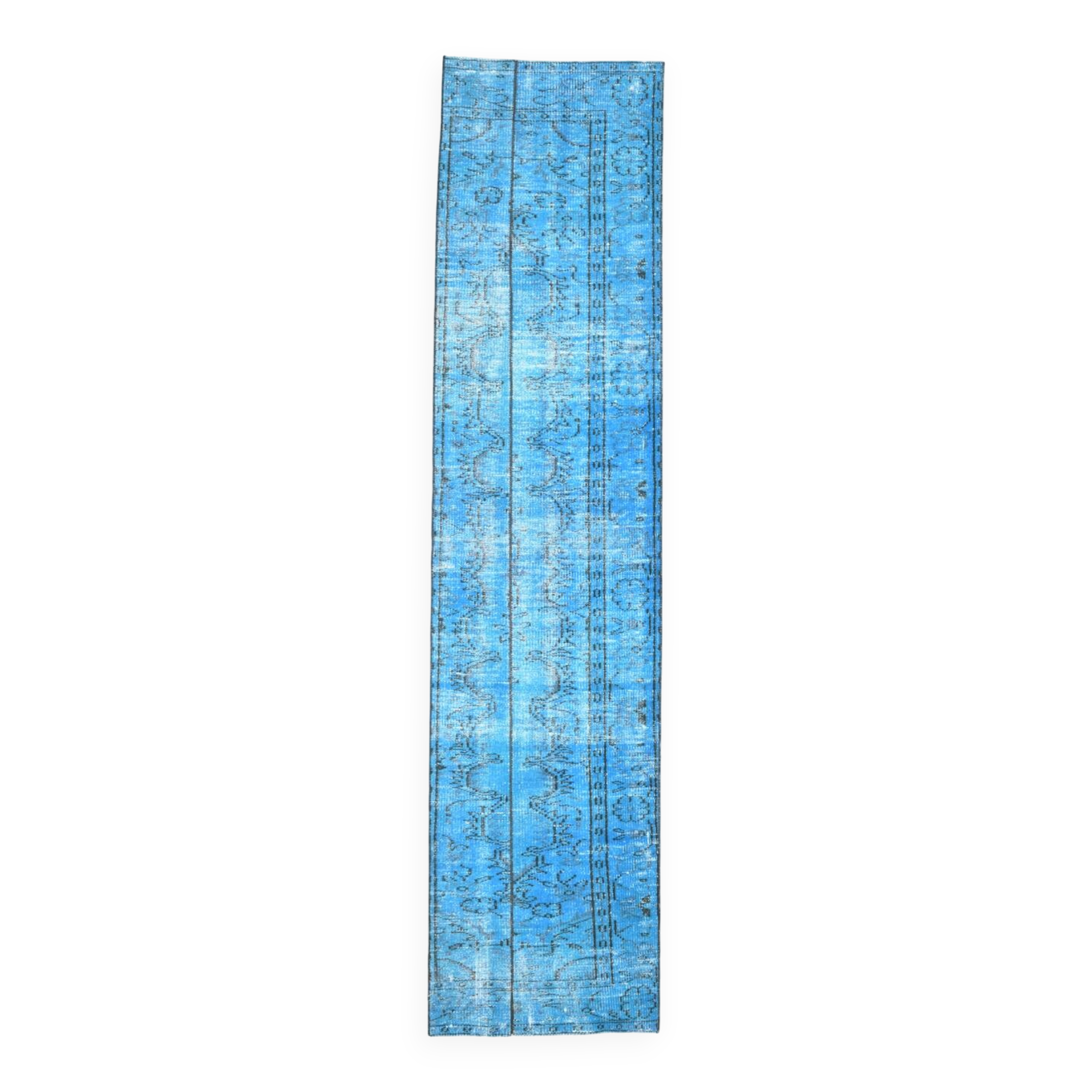 2x9 Vintage Light Blue Kitchen Runner Rug, 65x276Cm