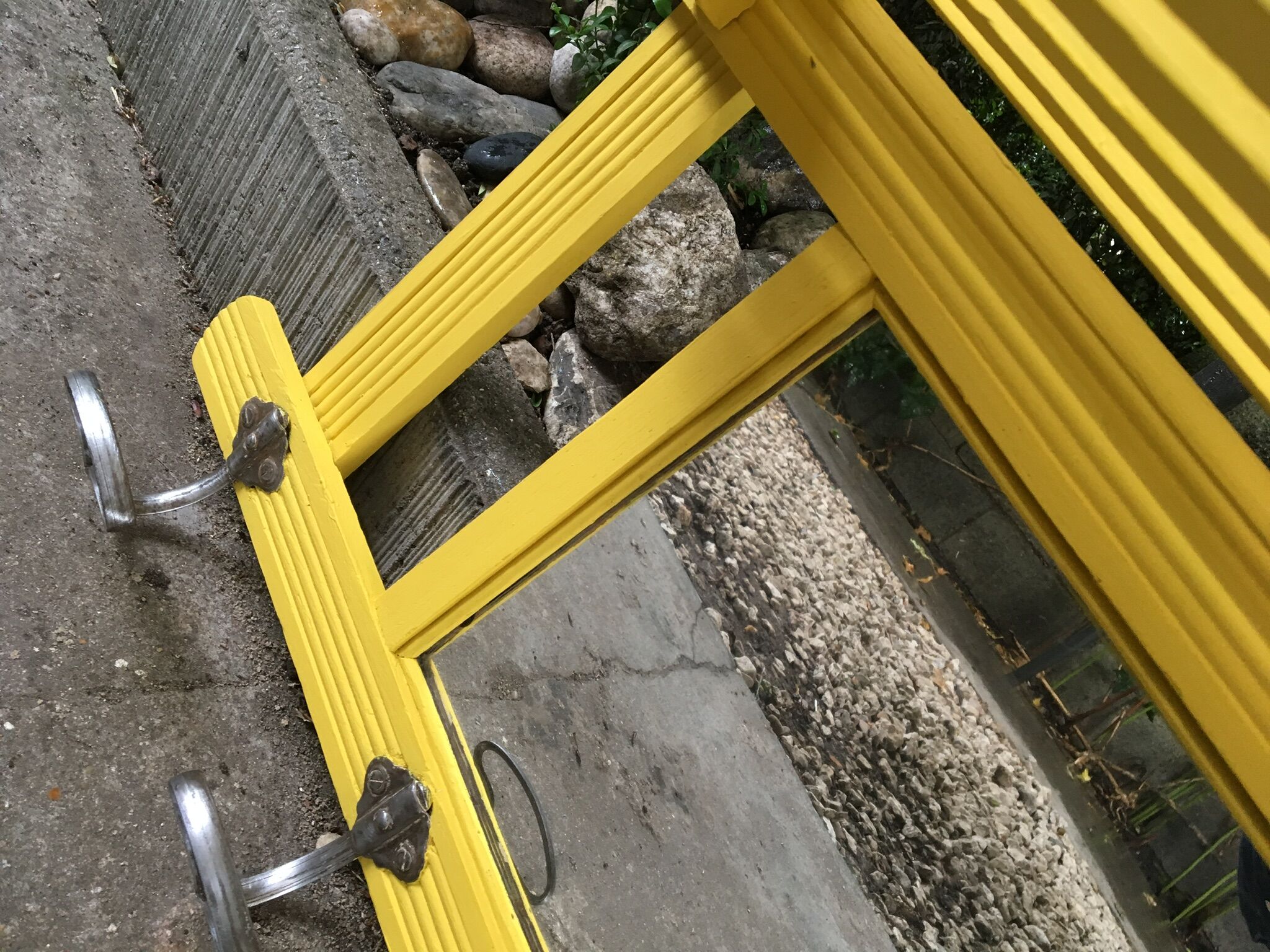 Yellow vintage coat holder