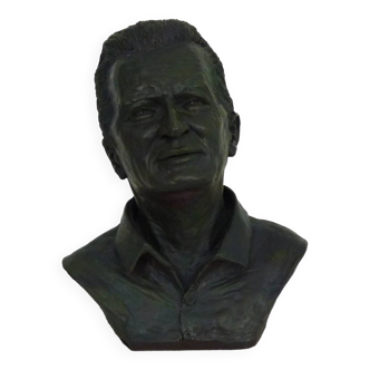 Bust of Marcel Pagnol in patinated terracotta by J.Pignol