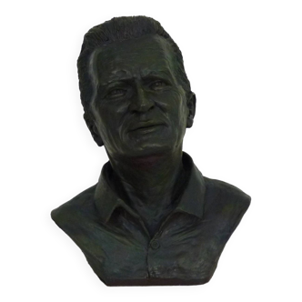 Buste de Marcel Pagnol en terre cuite patinée par J.Pignol