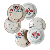Old mismatched earthenware dessert plates