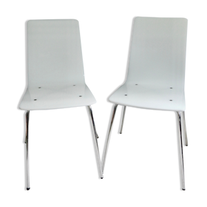 Paire de chaises blanches