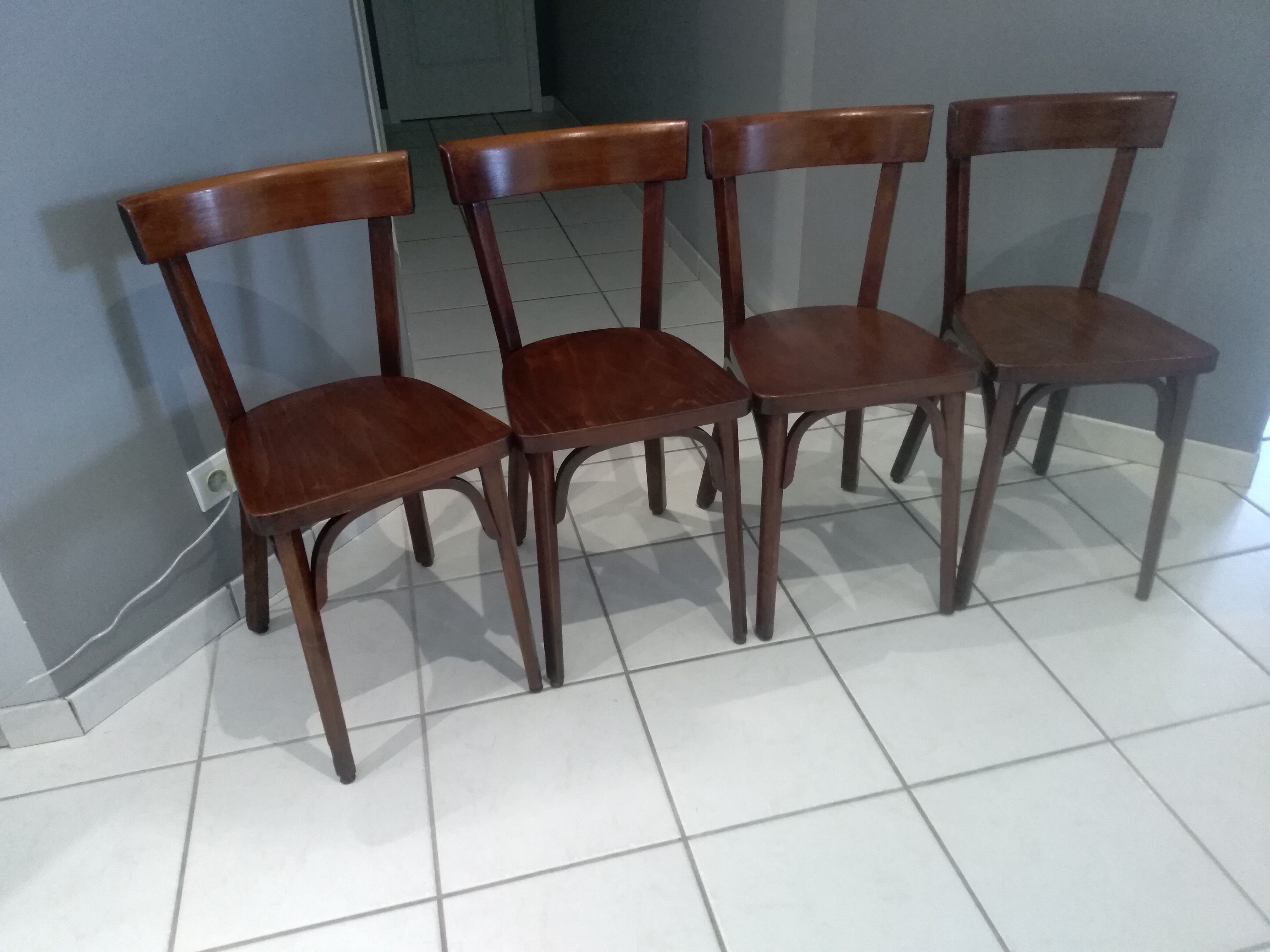 Suite of 4 Baumann bistro chairs from 1968