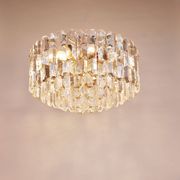 Large ceiling chandelier in gilded brass and glass Palazzo J.T. Kalmar, 1950s