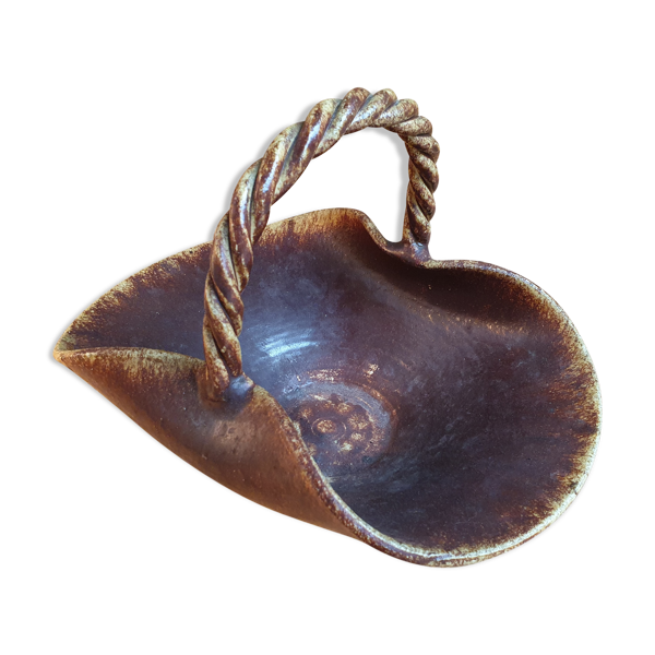 Corbeille ou panier céramique Accolay  années 1950