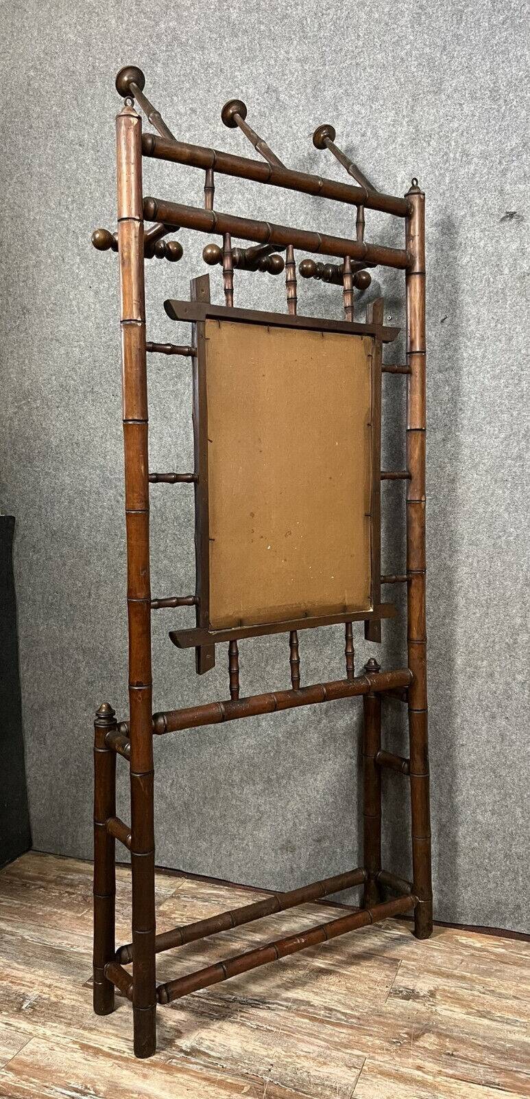 Coat rack with Chinese style bamboo umbrella stand circa 1880