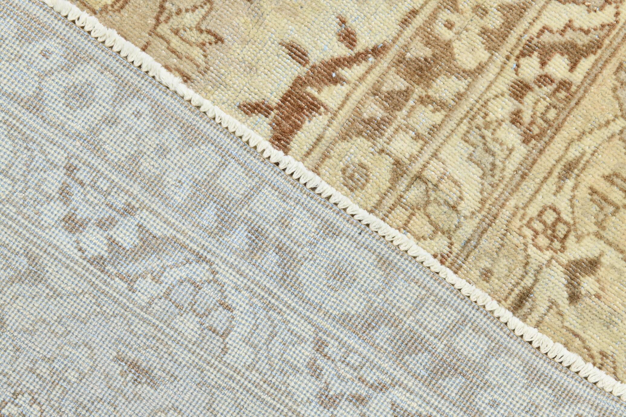 Tapis Vintage Beige Clair Motif Médaillon Floral Élégant, 354x458 Cm