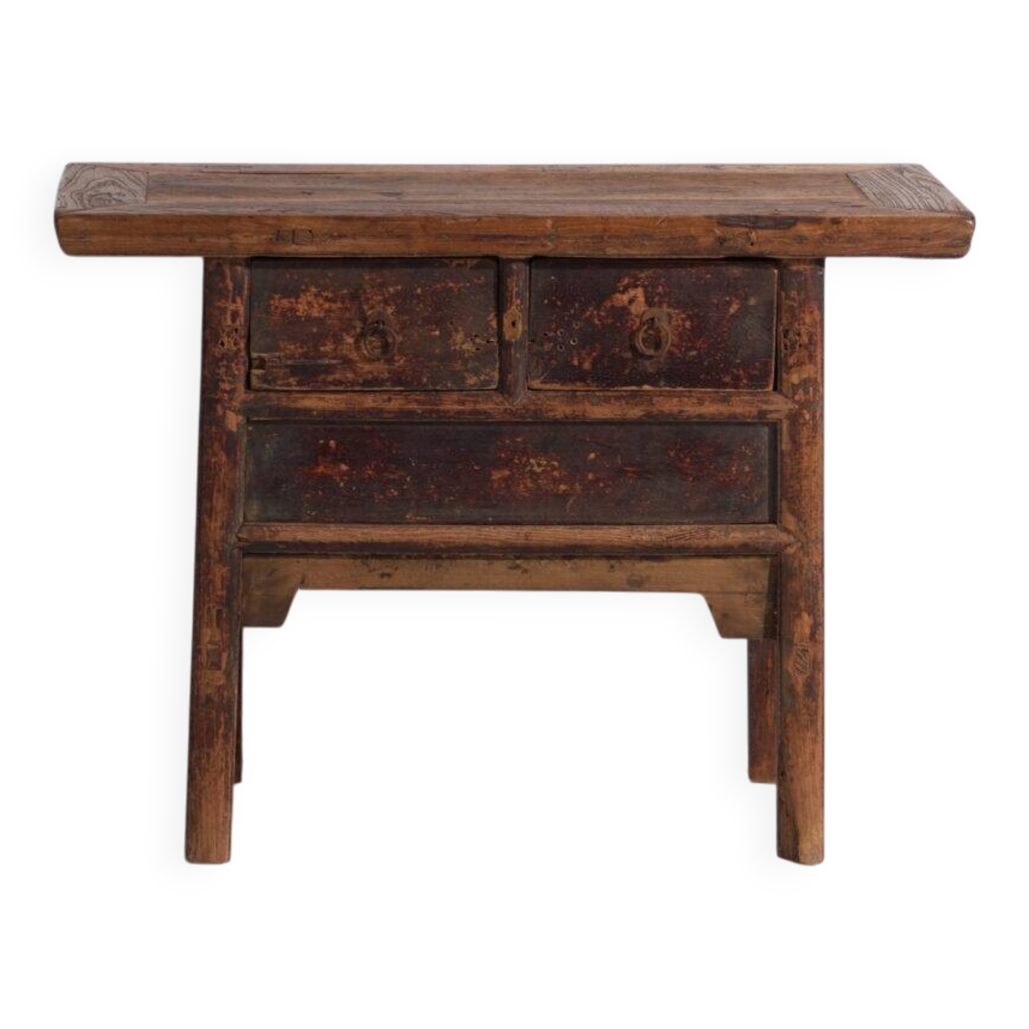 Antique Chinese console with three drawers and dark patina – China, circa 1900