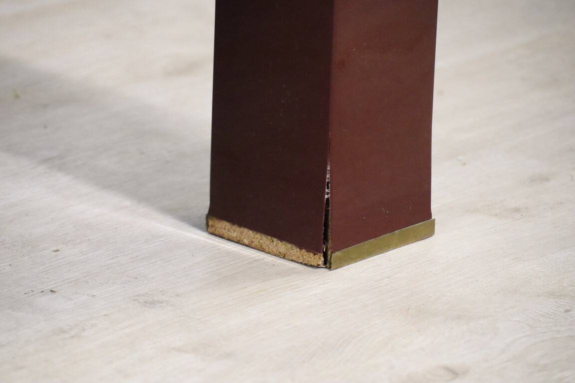 Vintage Jean-Claude Mahey coffee table in lacquered wood and brass, 1970