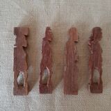 Set of 4 wooden knife holders
