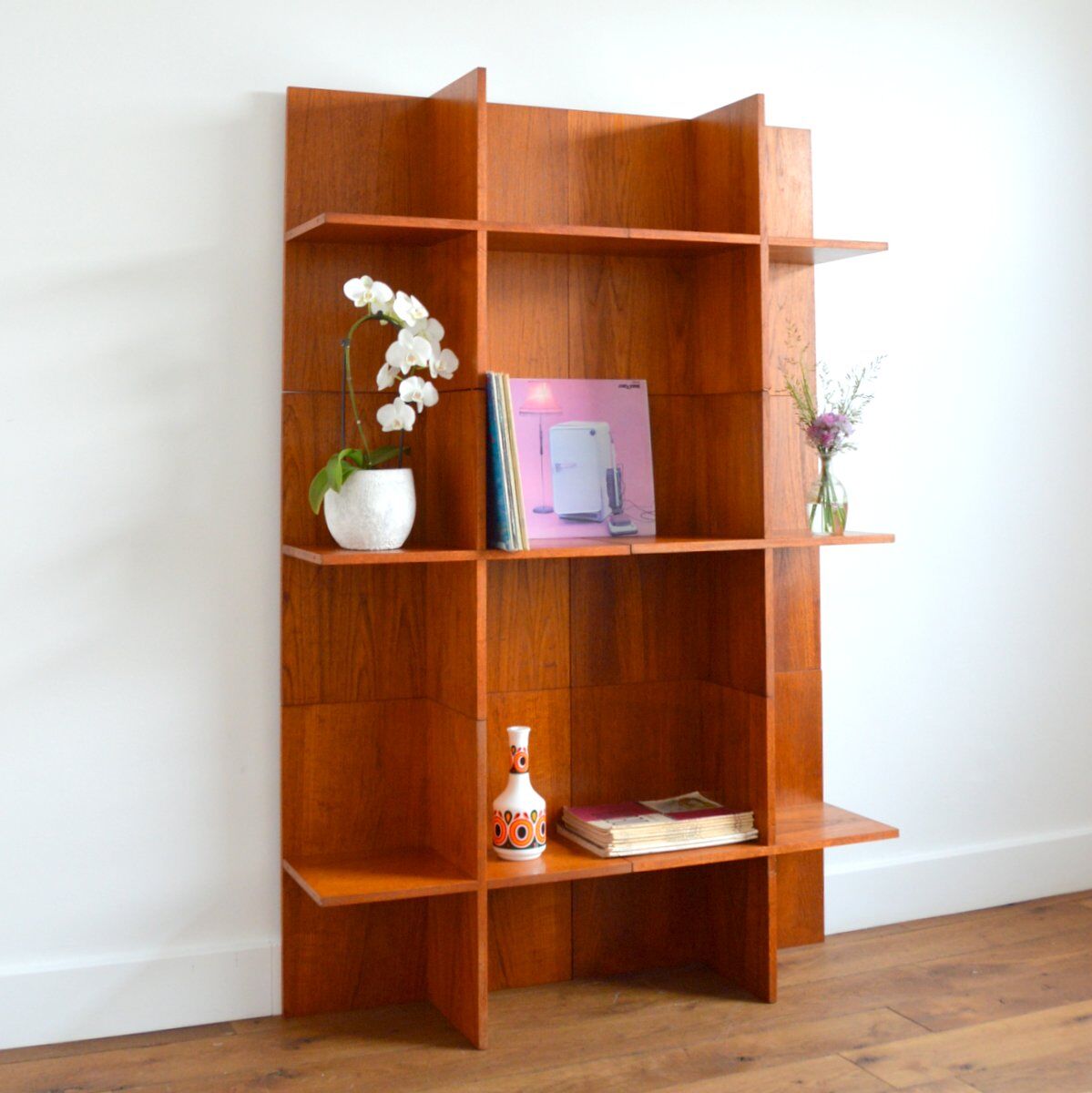 Wall unit / Scandinavian teak library 1970s
