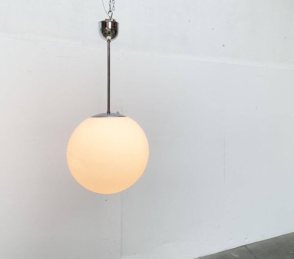 Lampe suspension boule en verre de l'ère spatiale allemande vintage de Limburg