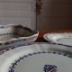 Old mounted plate, compotier in iron earthenware E. Bourgeois large deposit “Rouen XVIII”
