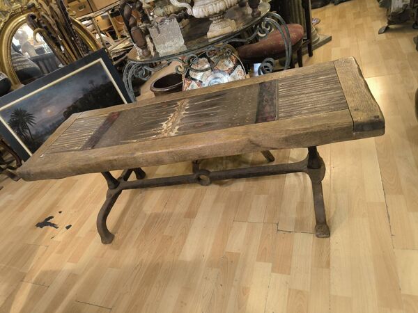 Table basse brutaliste par max & dominique picard 1950