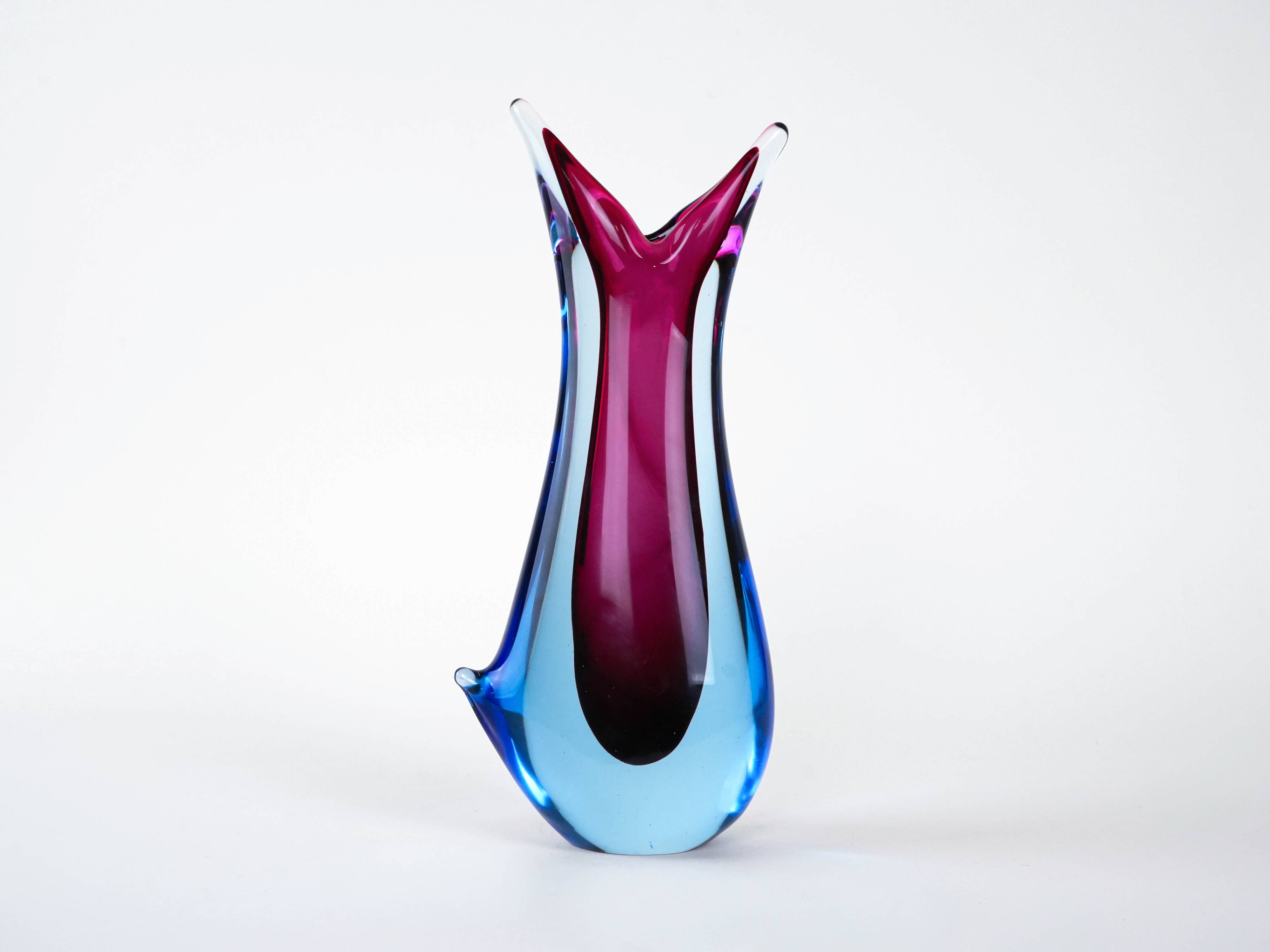 Vase, Murano glass, Italian design, 1960s, made in Italy