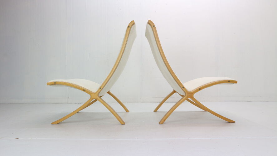 Ensemble de 2 fauteuils « AX » de Peter Hvidt & Orla Mølgaard-Nielsen  pour Fritz Hansen