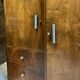 Asymmetrical wardrobe, Art Deco, 1930s walnut burl, wardrobe, shelves, drawers