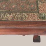 Chinese coffee table 1950 teak and painted parchment