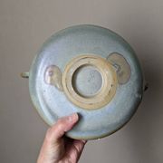 Ceramic teapot, artisanal, Japandi countryside decoration.