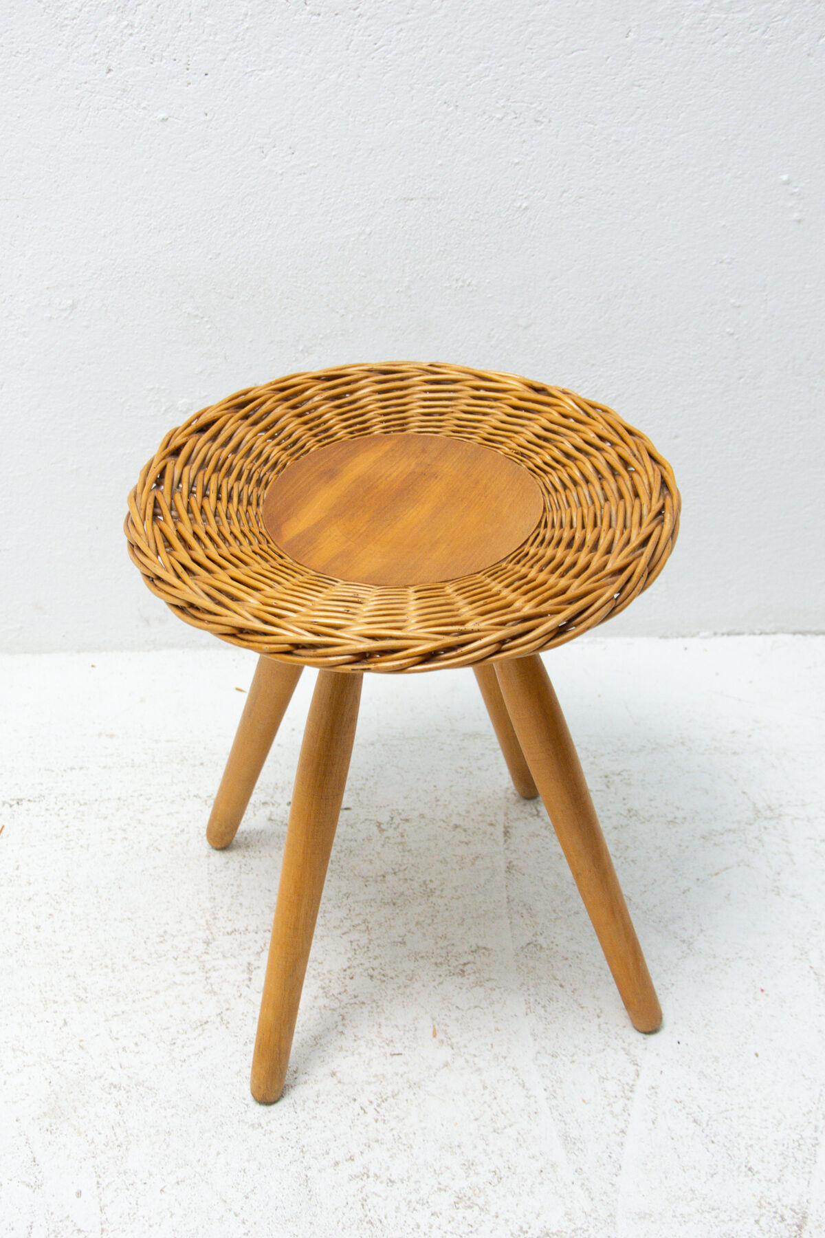 Mid century rattan stool by Jan Kalous for Úluv, 1960´s, Czechoslovakia