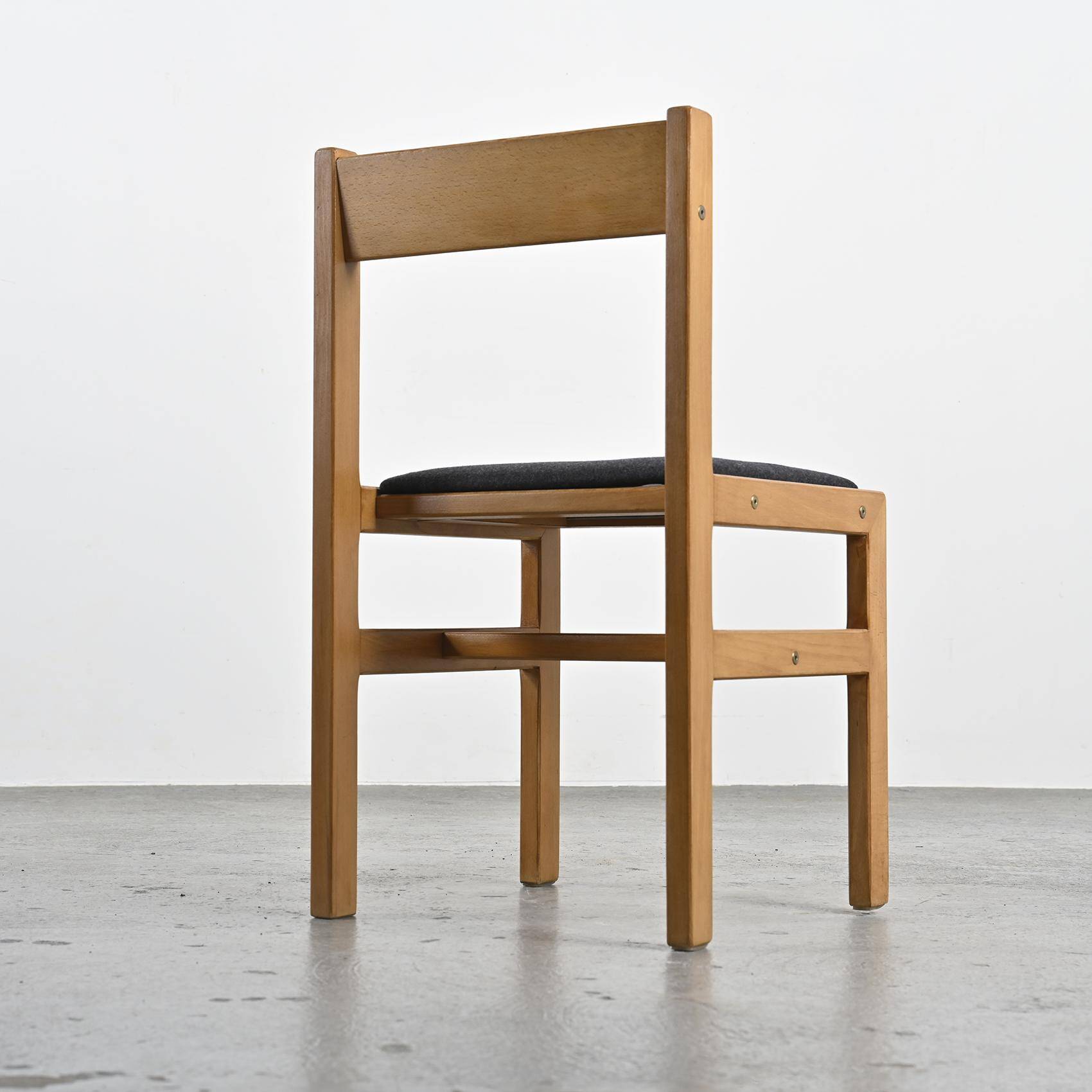 Chaise en Acajou Blond par André Sornay, circa 1960