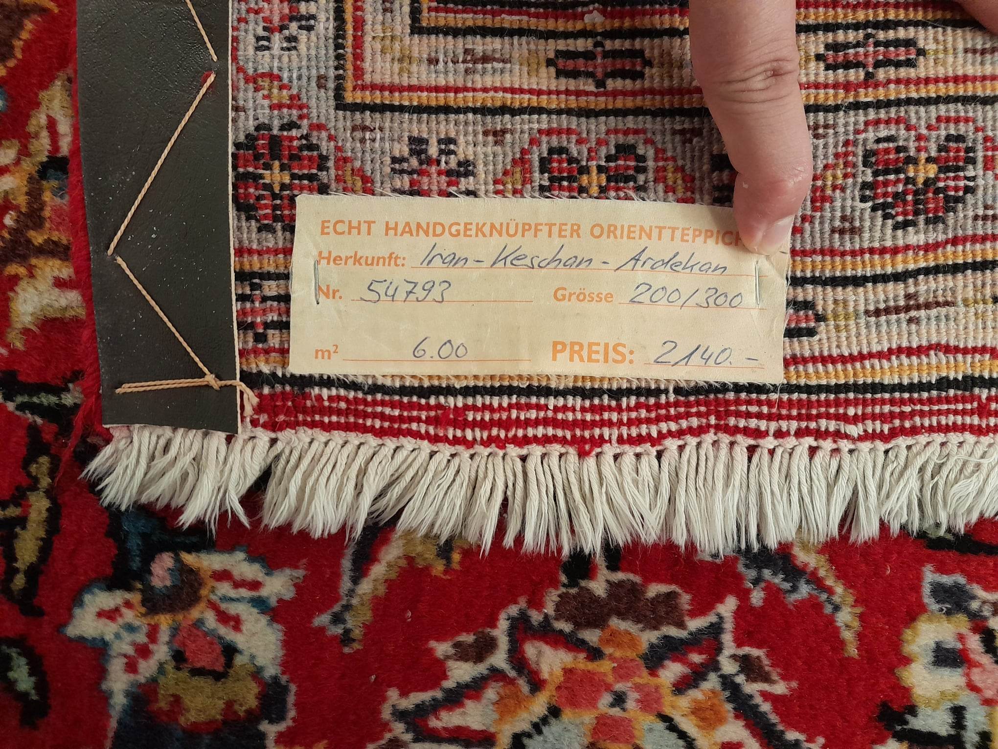 Handmade persian keshan rug 300x200cm