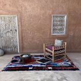 Tapis Marocain Boucherouite coloré - 138 x 256 cm